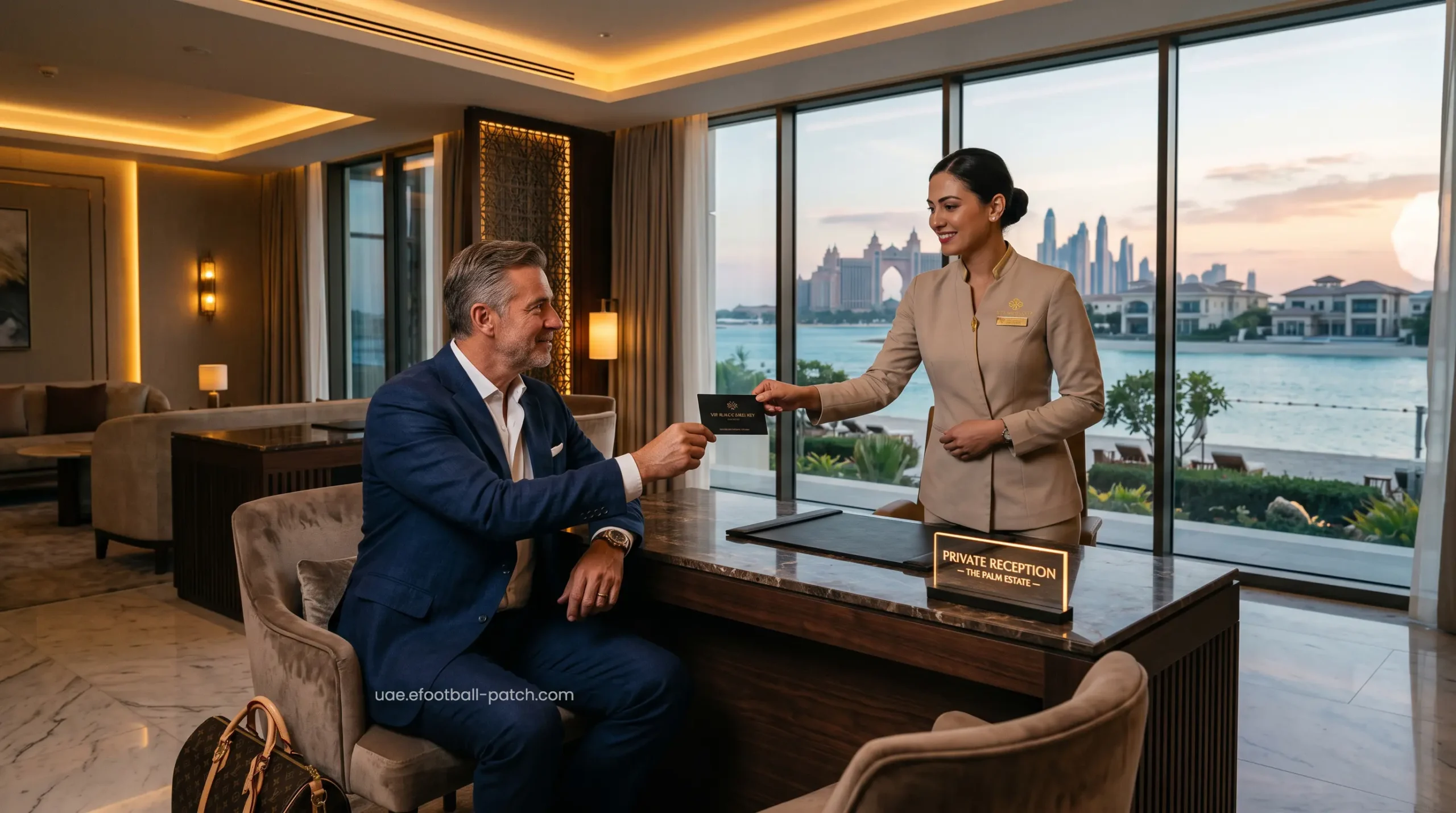 Bespoke high-end hospitality experience at a Palm Jumeirah beachfront estate.